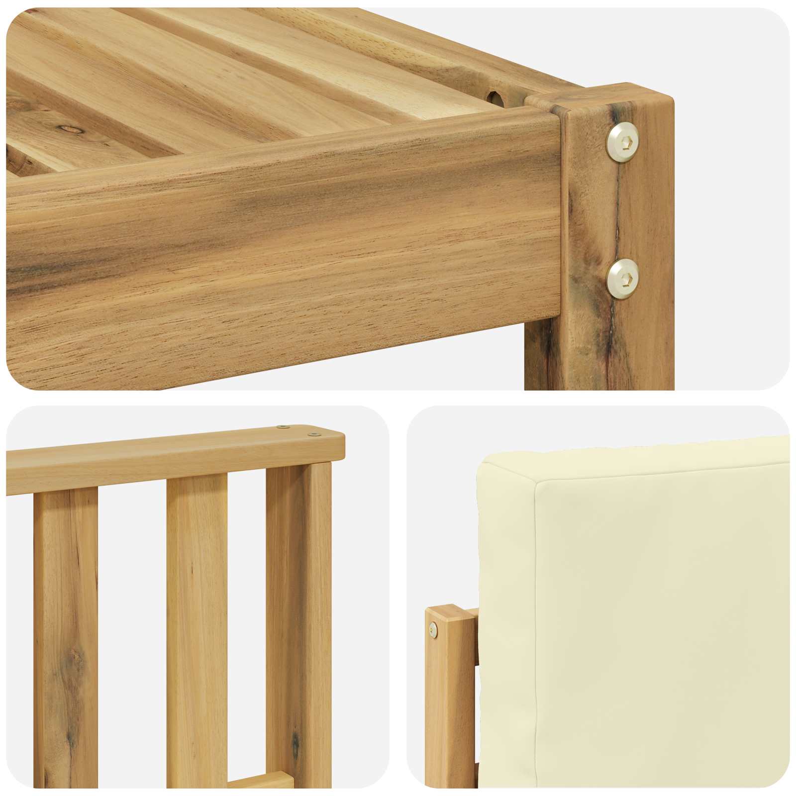 Outdoor-Sofagarnitur 5 stk. Weiß und Creme
