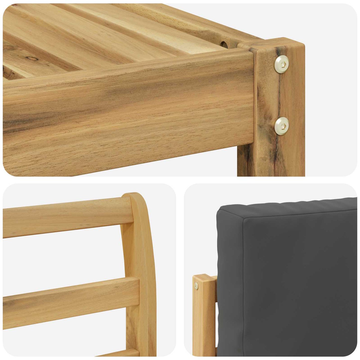 Outdoor-Sofagarnitur 5 stk. Weiß und Anthrazit