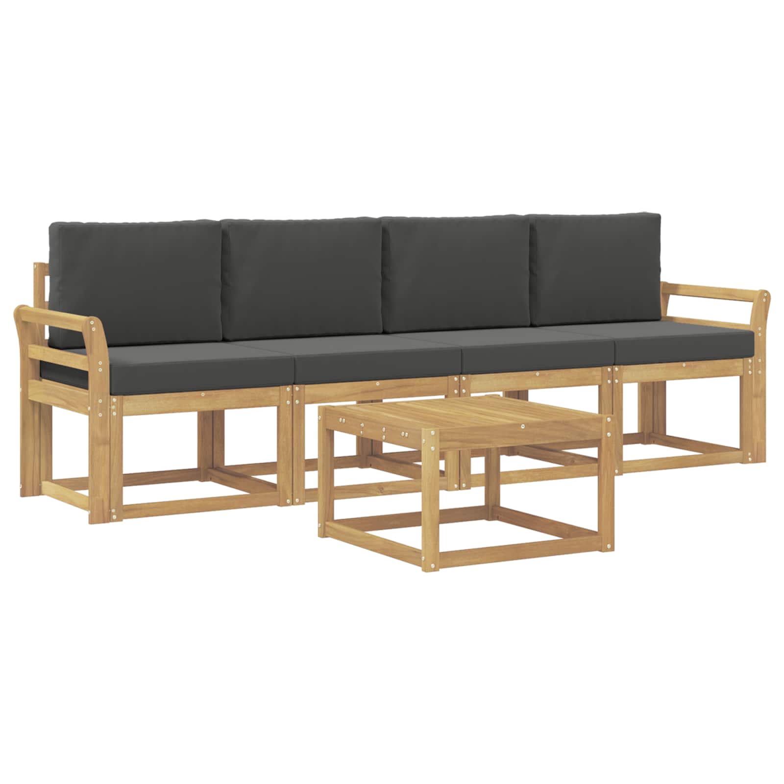 Outdoor-Sofagarnitur 5 stk. Weiß und Anthrazit