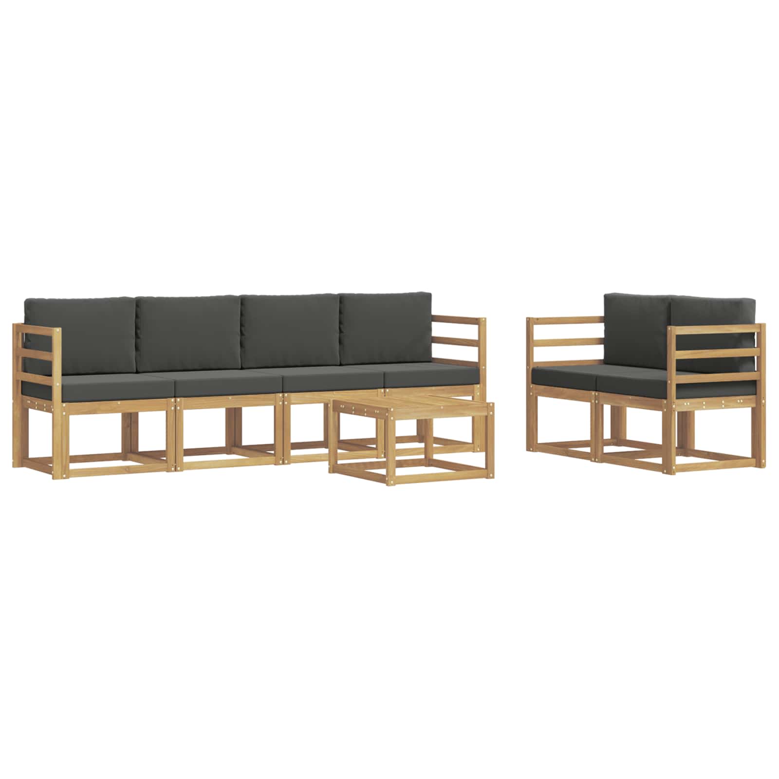 Outdoor-Sofagarnitur mit Kissen 7 pcs Weiß und Anthrazit