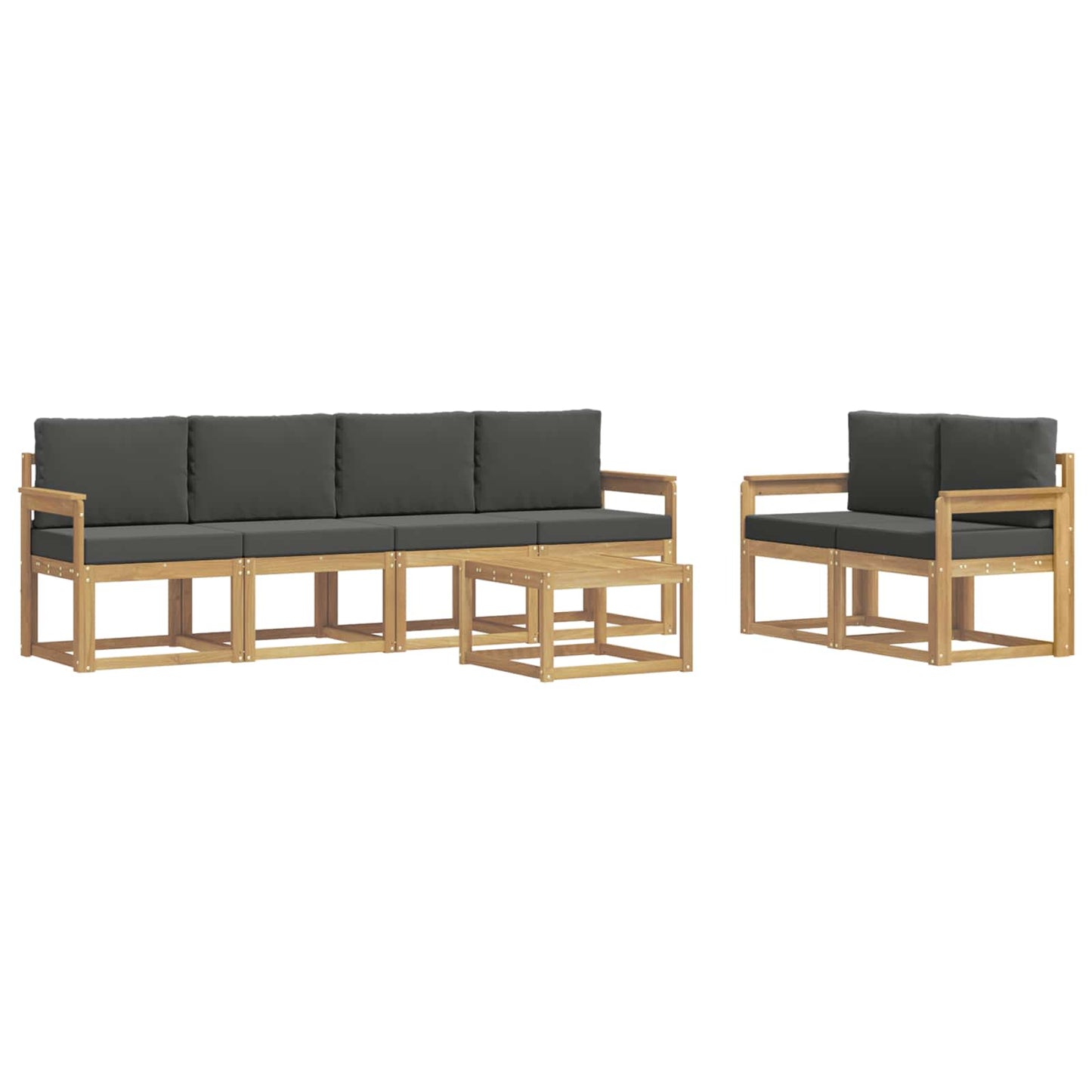 Outdoor-Sofagarnitur 7 stk. Weiß und Anthrazit
