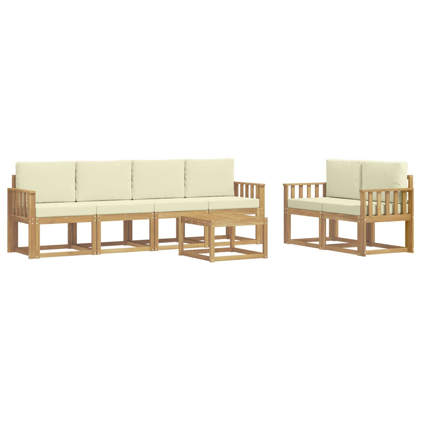 Outdoor-Sofagarnitur 7 stk. Weiß und Creme