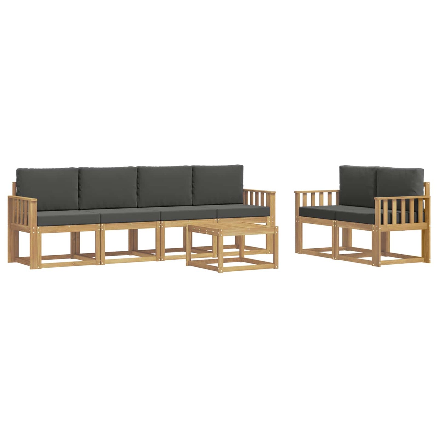 Outdoor-Sofagarnitur 7 stk. Weiß und Anthrazit