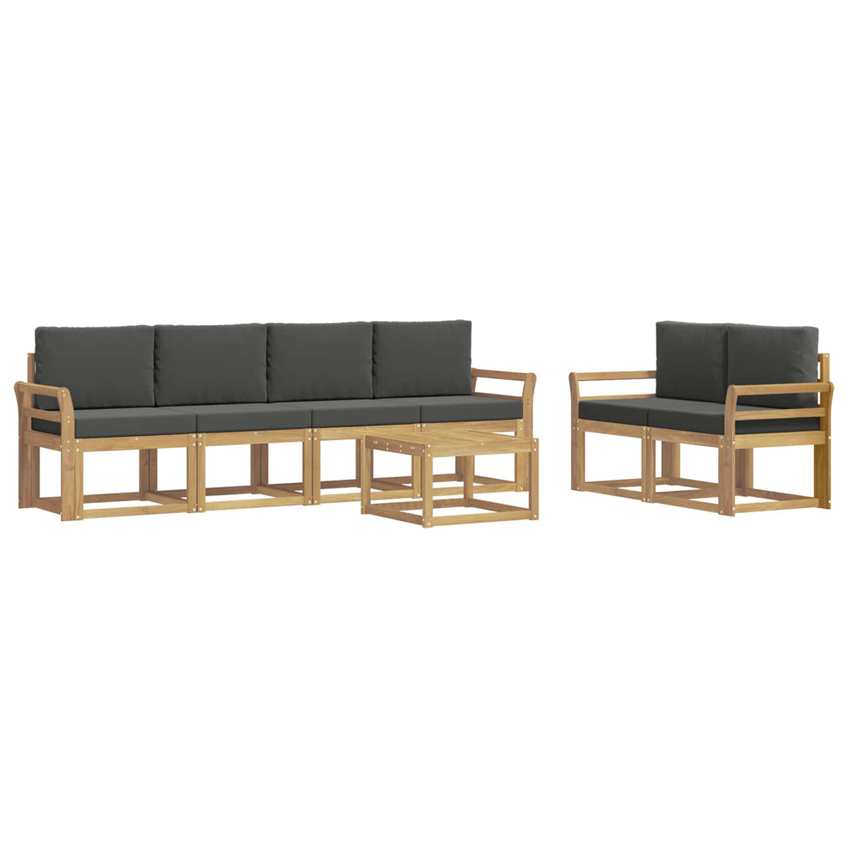 Outdoor-Sofagarnitur 7 stk. Weiß und Anthrazit