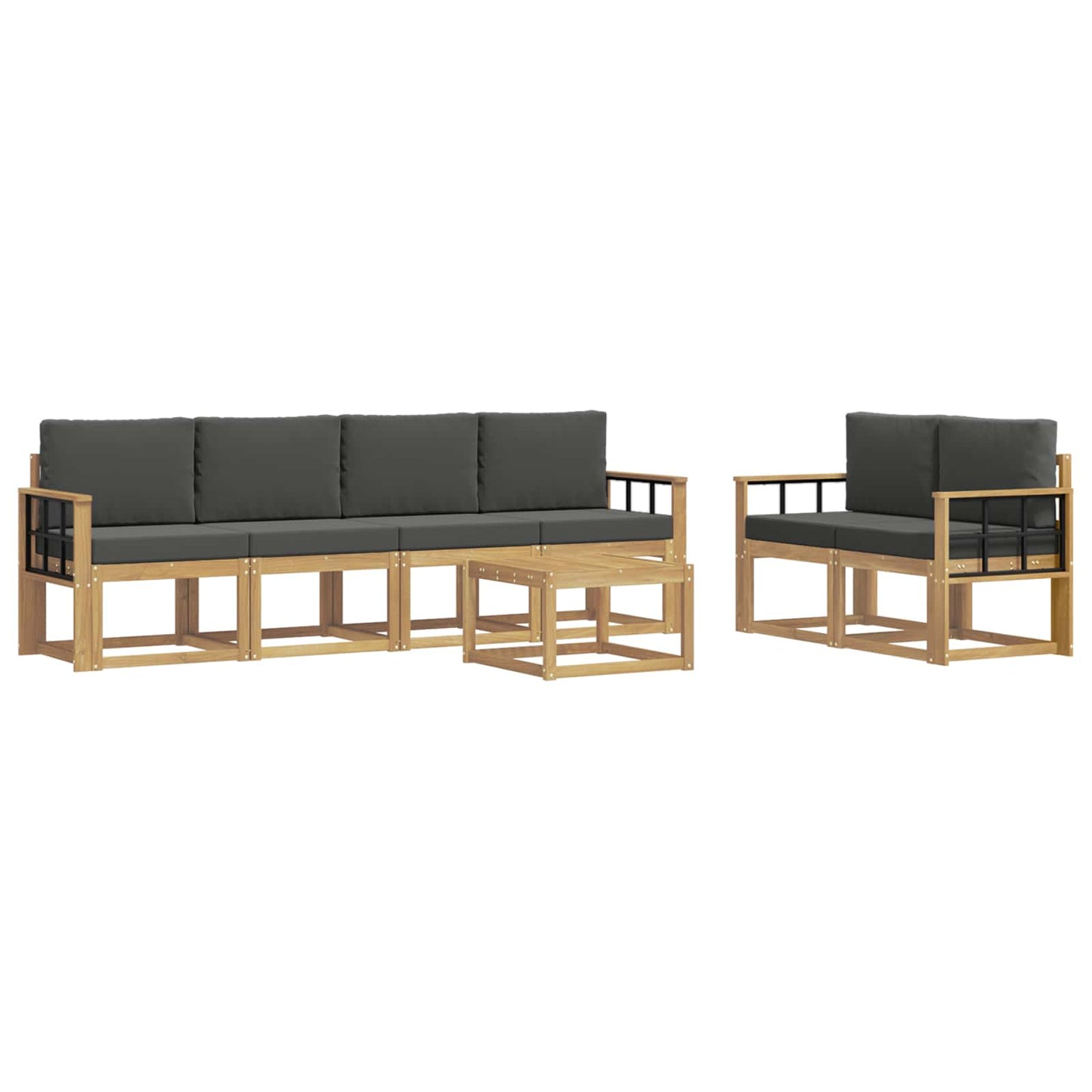 Outdoor-Sofagarnitur mit Kissen 7 pcs Weiß und Anthrazit