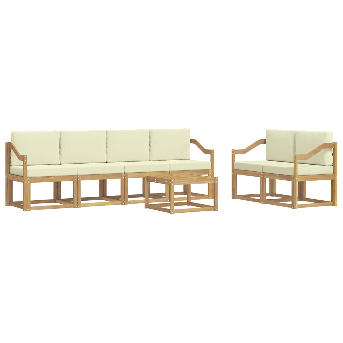 Outdoor-Sofagarnitur 7 stk. Weiß und Creme