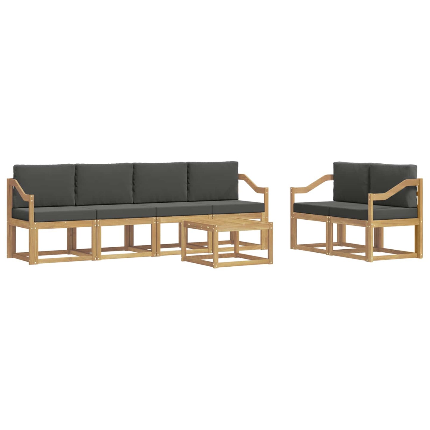 Outdoor-Sofagarnitur mit Kissen 7 pcs Weiß und Anthrazit