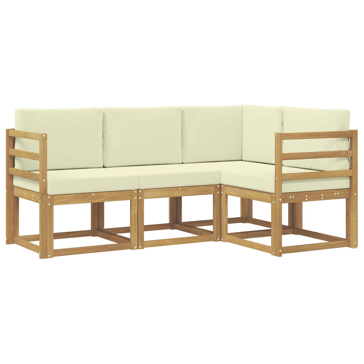 Outdoor-Sofagarnitur 4 stk. Weiß und Creme