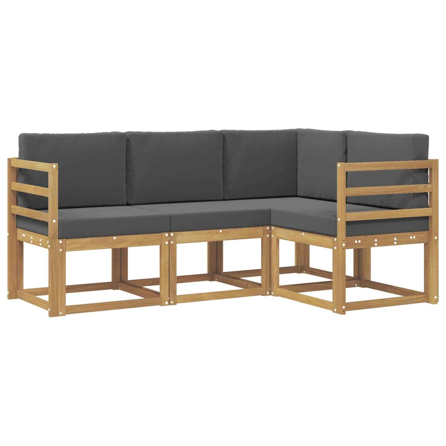 Outdoor-Sofagarnitur mit Kissen 4 pcs Weiß und Anthrazit