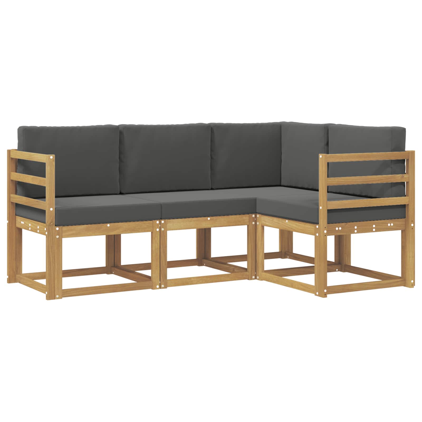 Outdoor-Sofagarnitur mit Kissen 4 pcs Weiß und Anthrazit
