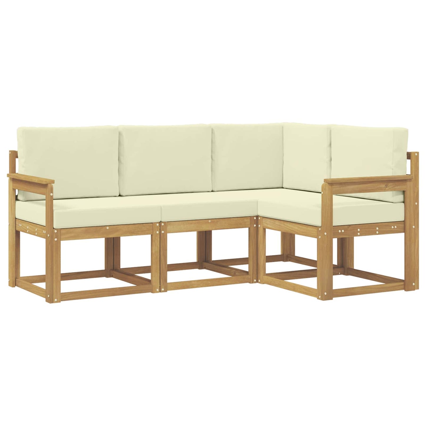 Outdoor-Sofagarnitur mit Kissen 4 pcs Weiß und Creme