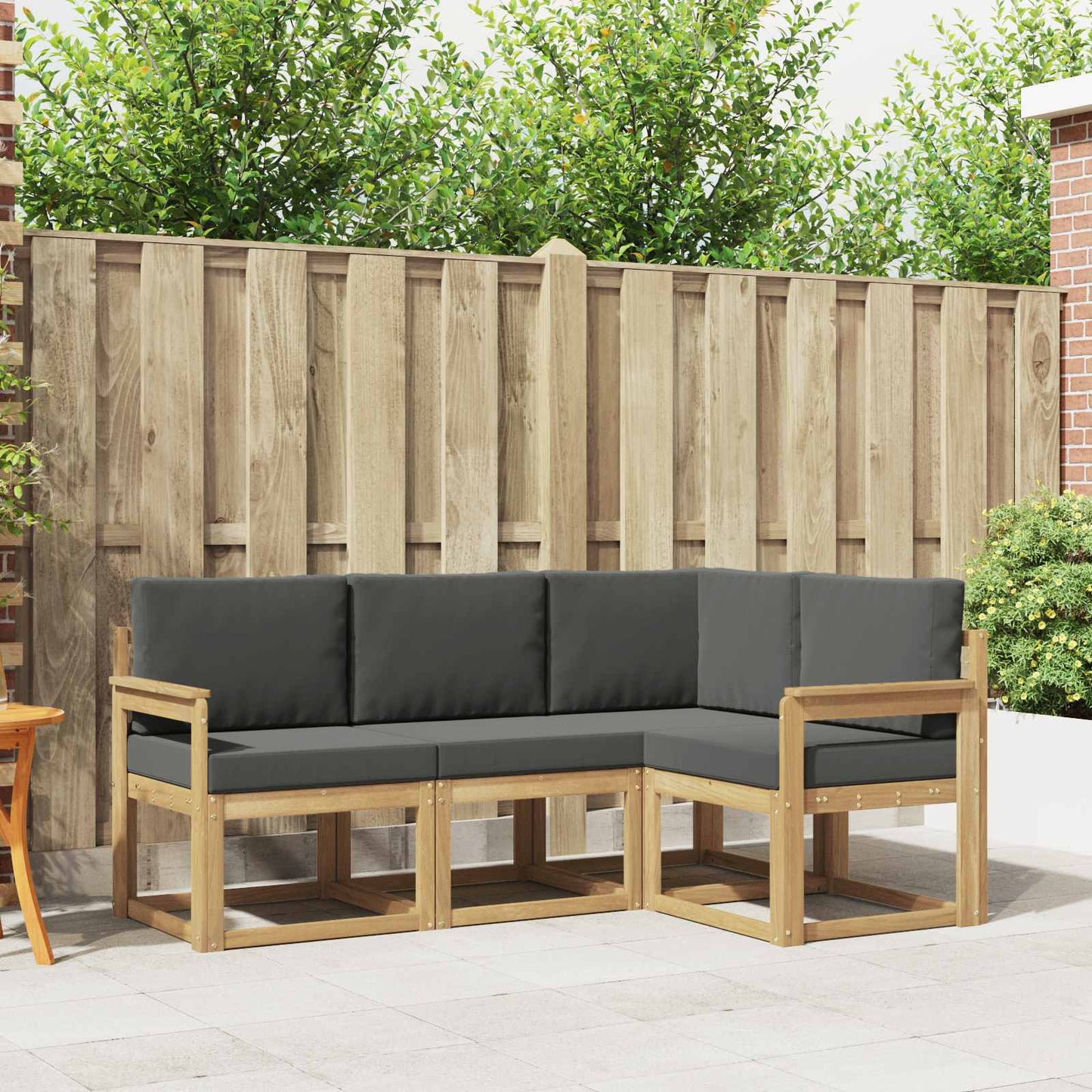 Outdoor-Sofagarnitur 4 stk. Weiß und Anthrazit
