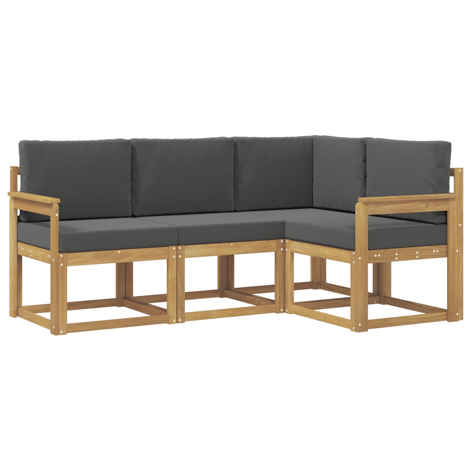 Outdoor-Sofagarnitur 4 stk. Weiß und Anthrazit