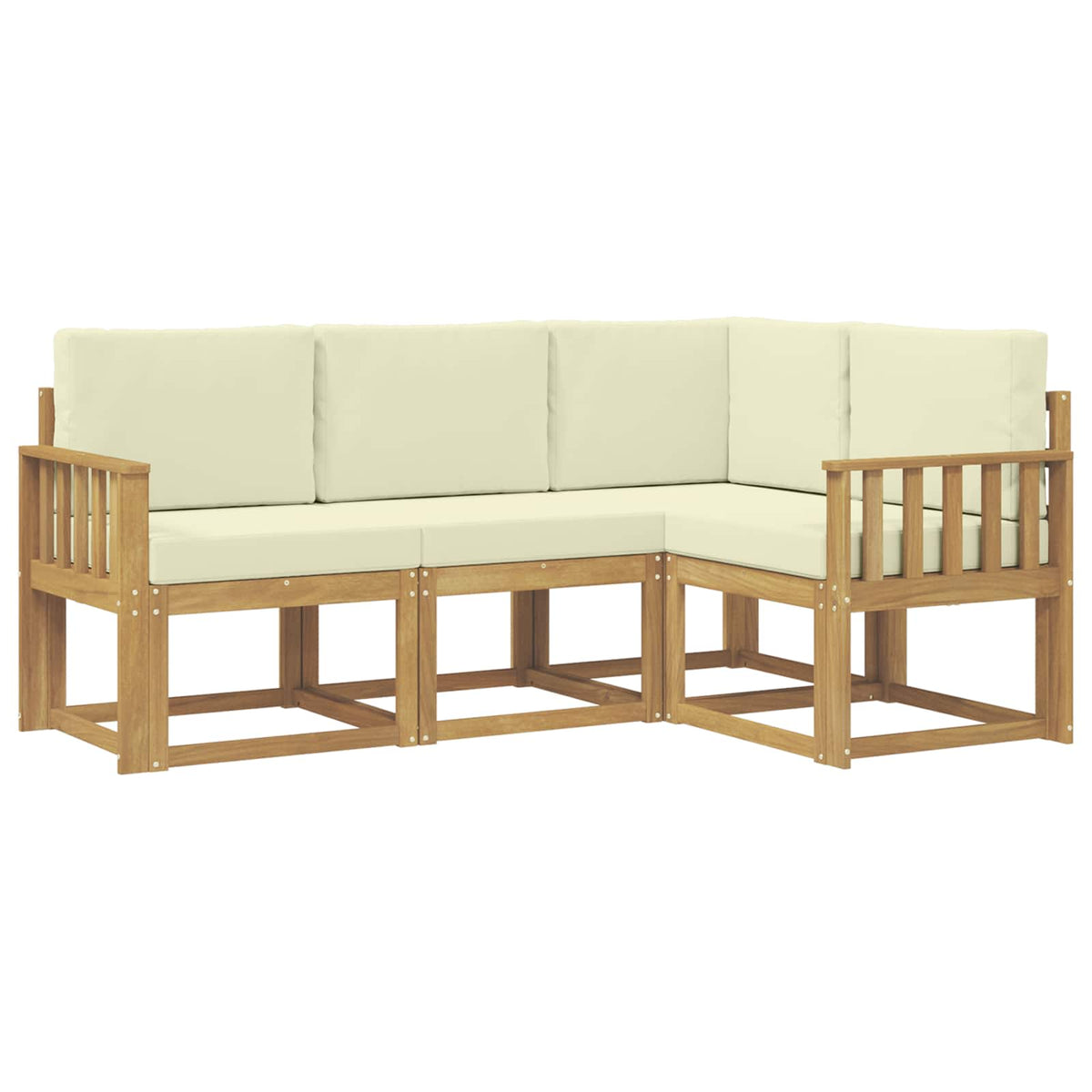Outdoor-Sofagarnitur 4 stk. Weiß und Creme