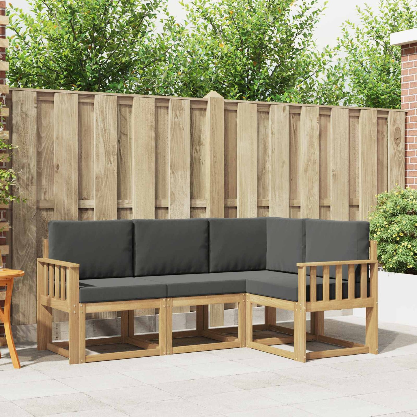Outdoor-Sofagarnitur mit Kissen 4 pcs Weiß und Anthrazit