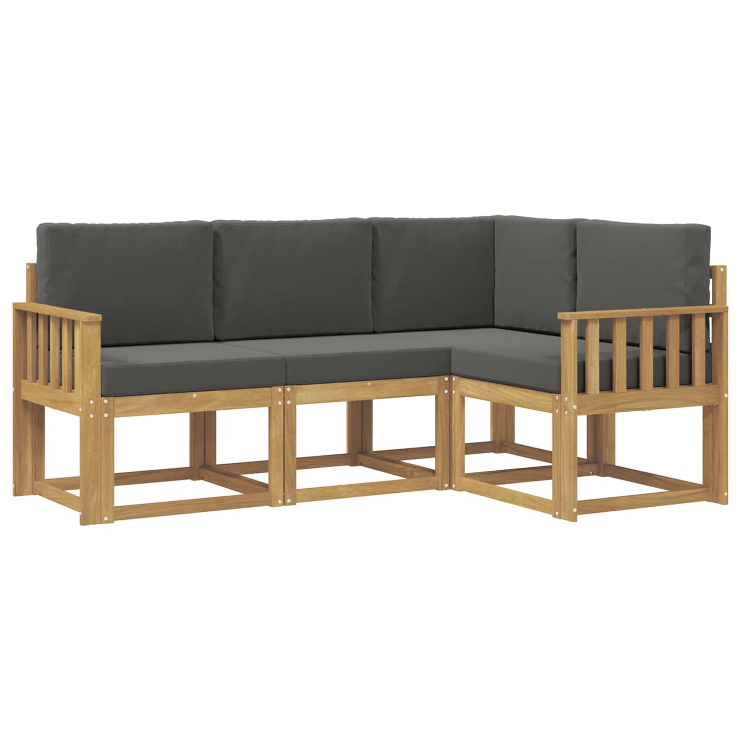 Outdoor-Sofagarnitur mit Kissen 4 pcs Weiß und Anthrazit