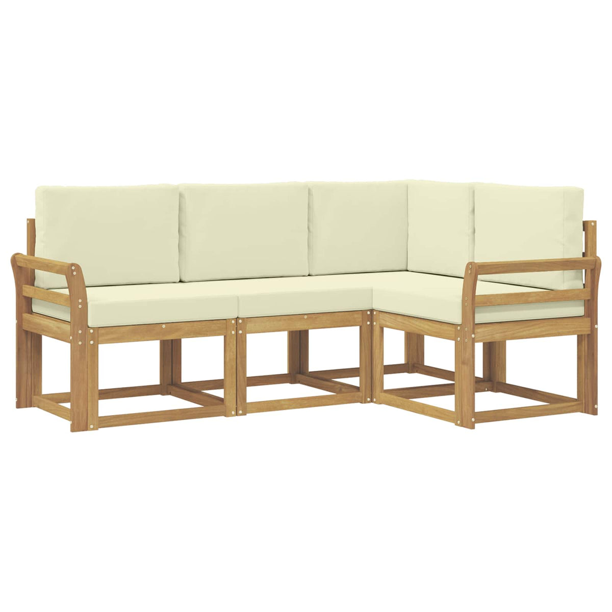 Outdoor-Sofagarnitur 4 stk. Weiß und Creme