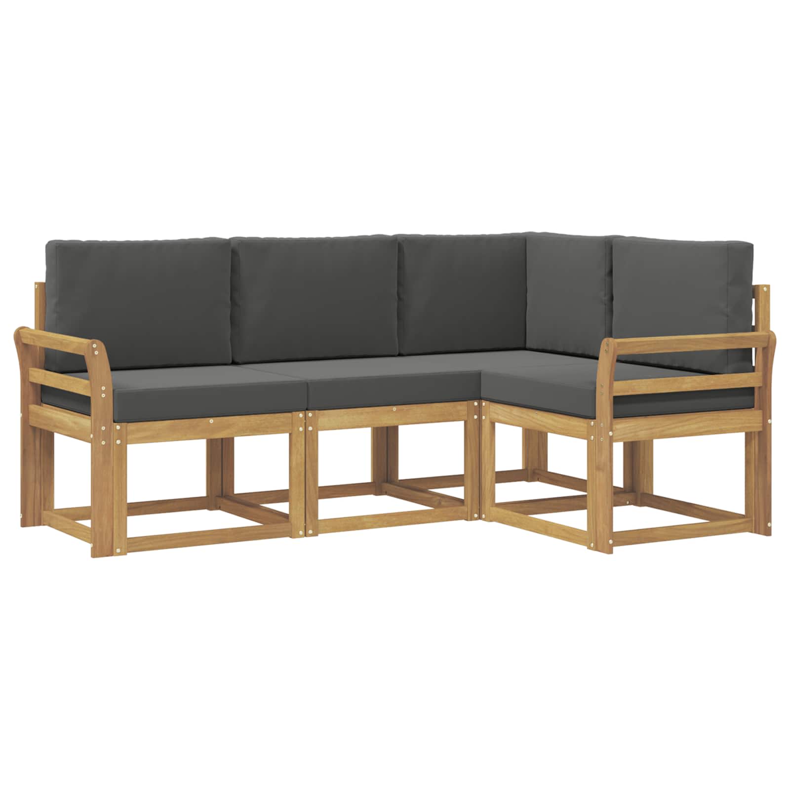 Outdoor-Sofagarnitur mit Kissen 4 pcs Weiß und Anthrazit