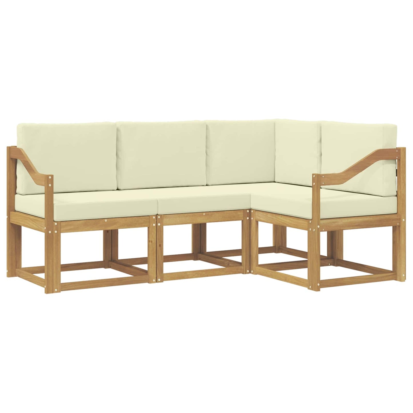 Outdoor-Sofagarnitur mit Kissen 4 pcs Weiß und Creme