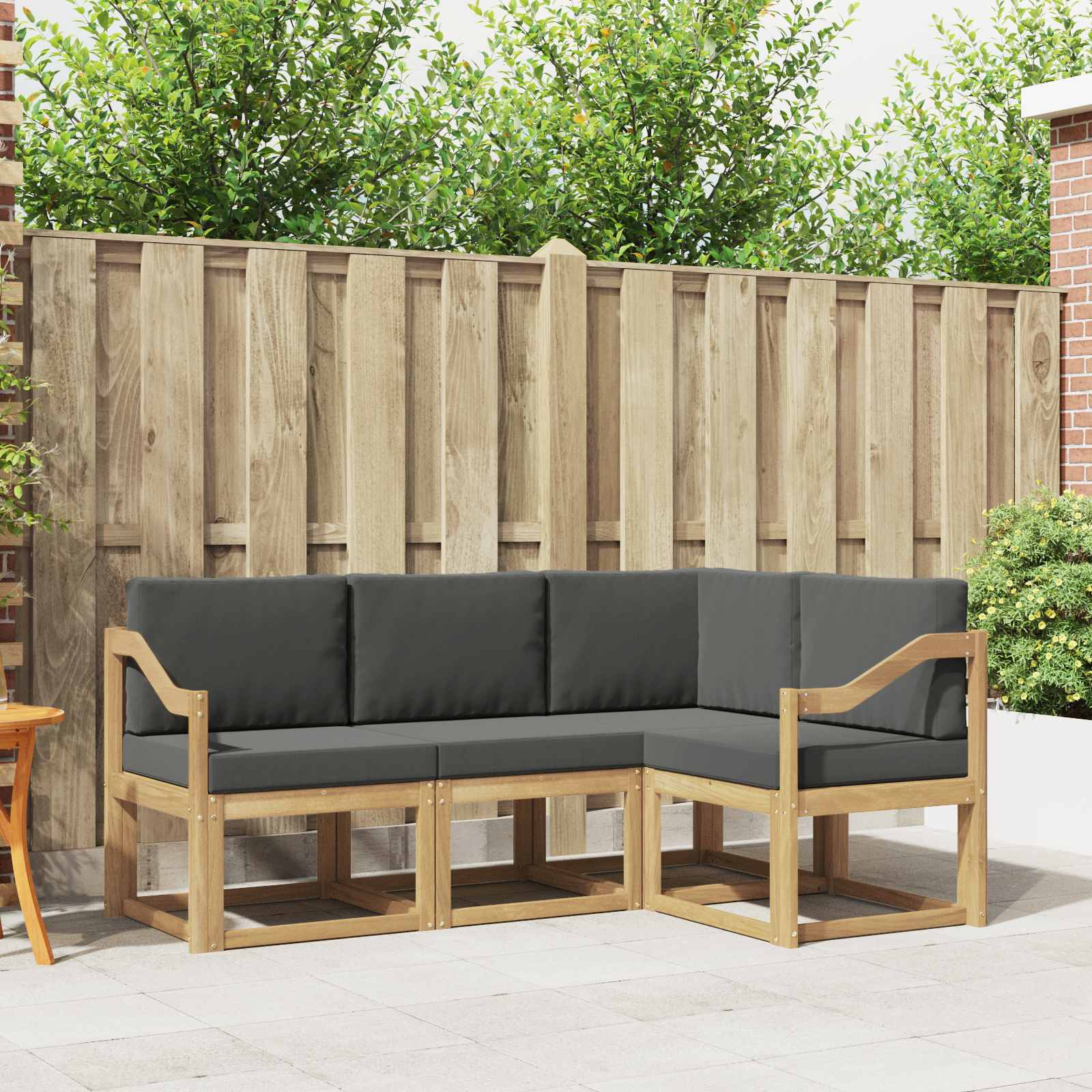 Outdoor-Sofagarnitur mit Kissen 4 pcs Weiß und Anthrazit