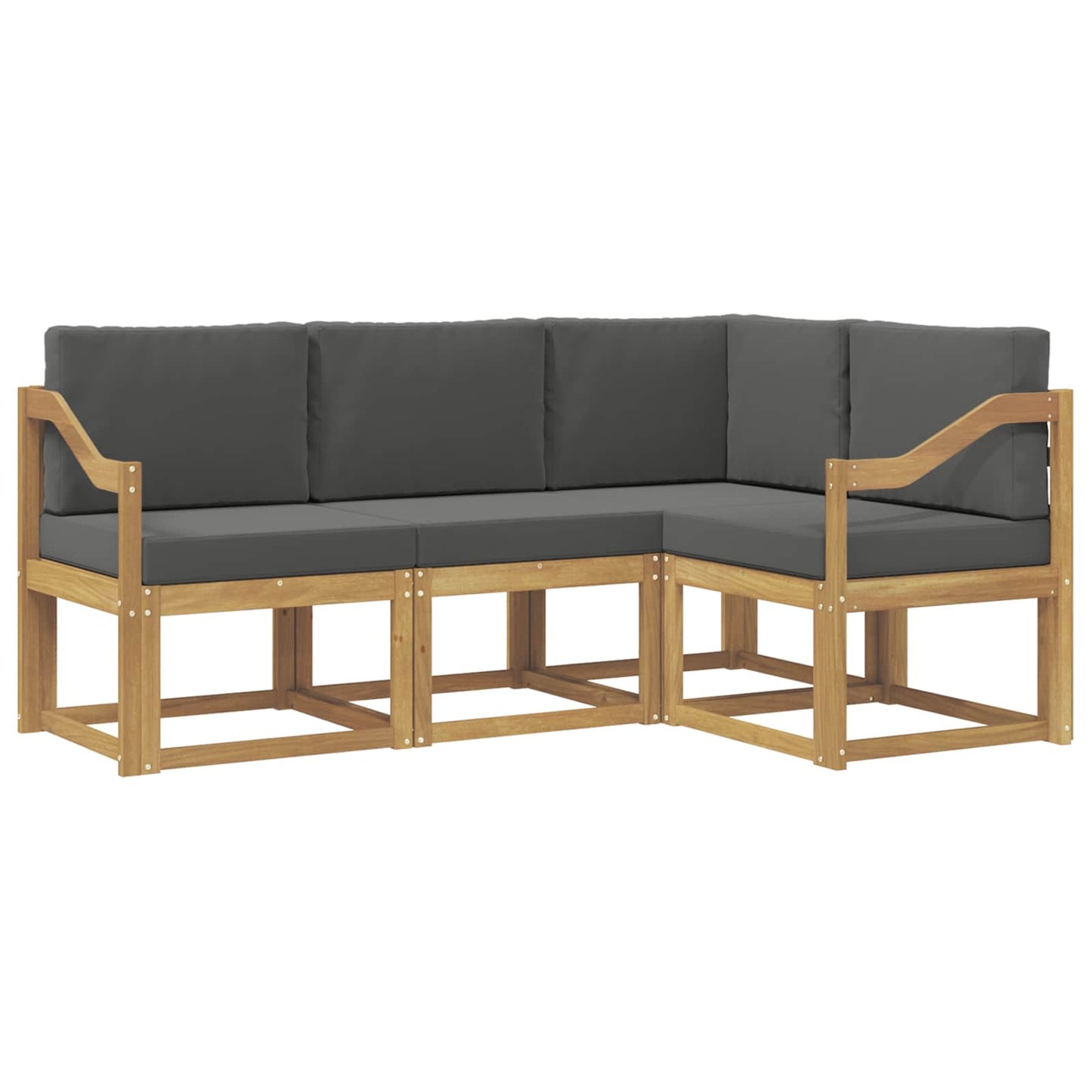 Outdoor-Sofagarnitur mit Kissen 4 pcs Weiß und Anthrazit