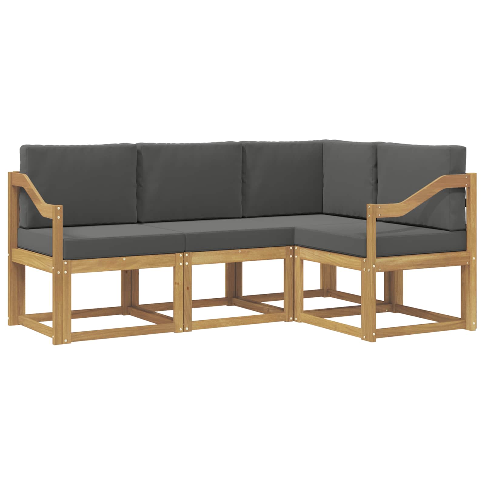 Outdoor-Sofagarnitur mit Kissen 4 pcs Weiß und Anthrazit