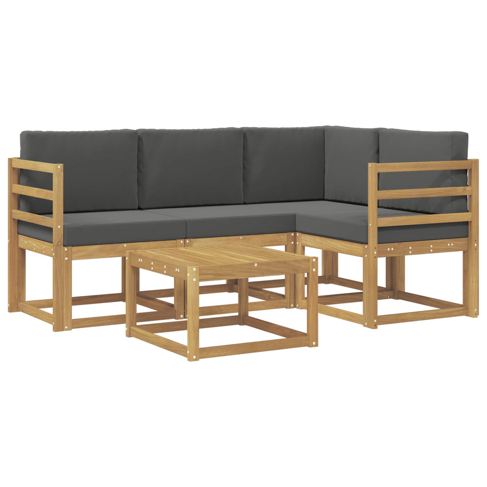 Outdoor-Sofagarnitur mit Kissen 5 pcs Weiß und Anthrazit