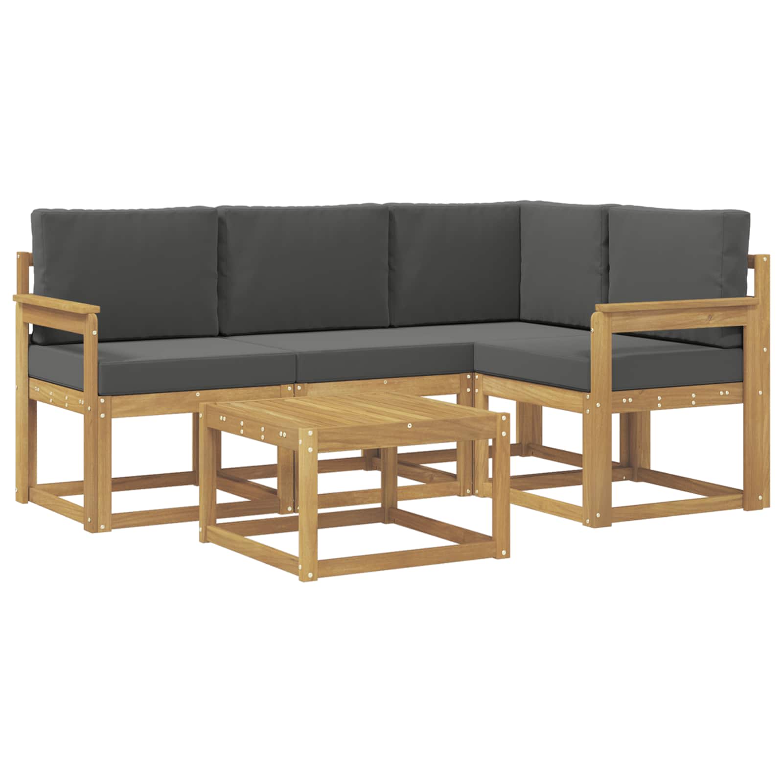 Outdoor-Sofagarnitur mit Kissen 5 pcs Weiß und Anthrazit