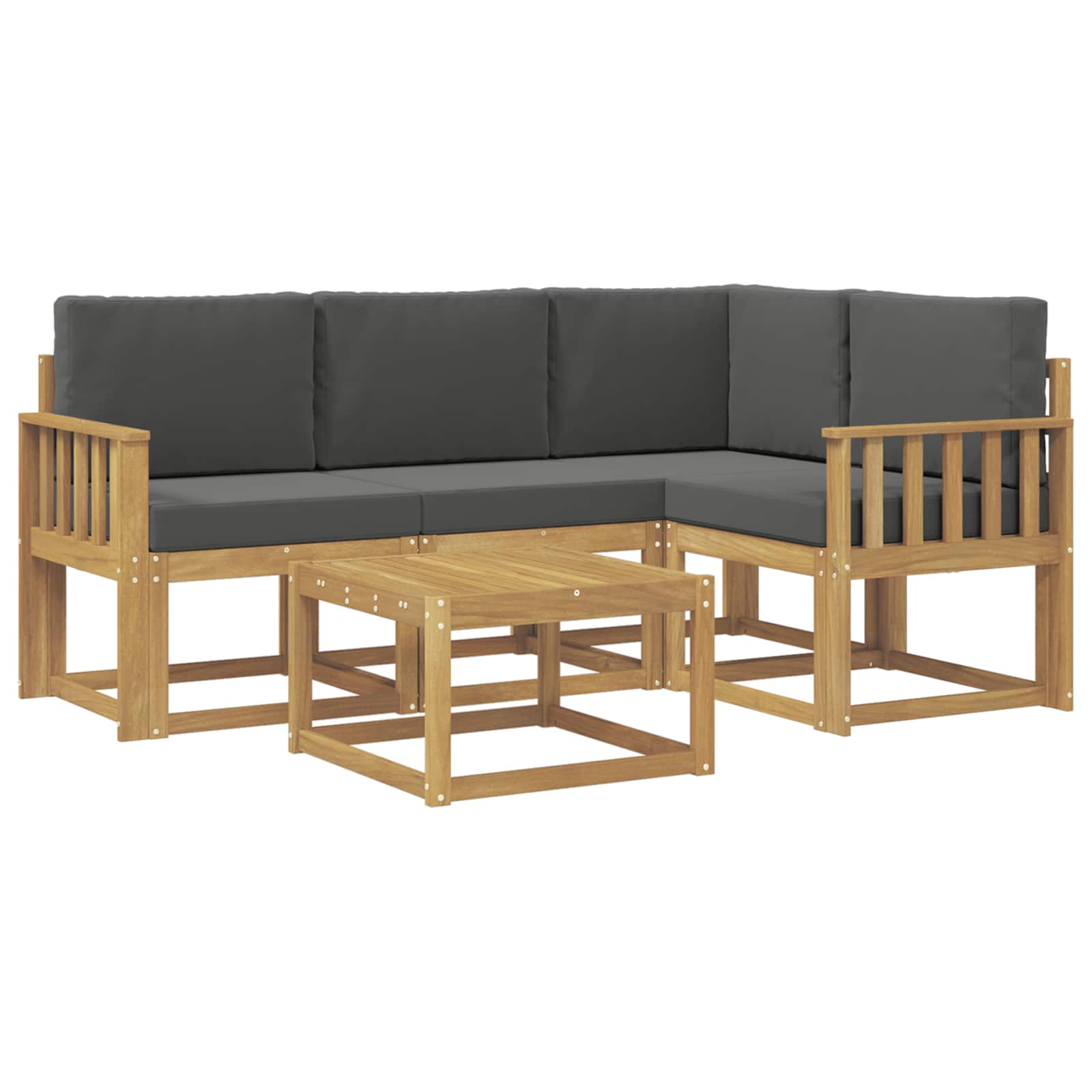Outdoor-Sofagarnitur mit Kissen 5 pcs Weiß und Anthrazit