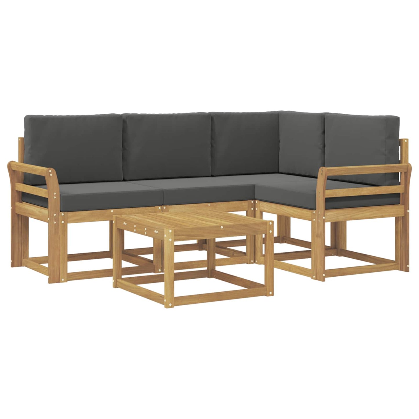Outdoor-Sofagarnitur mit Kissen 5 pcs Weiß und Anthrazit