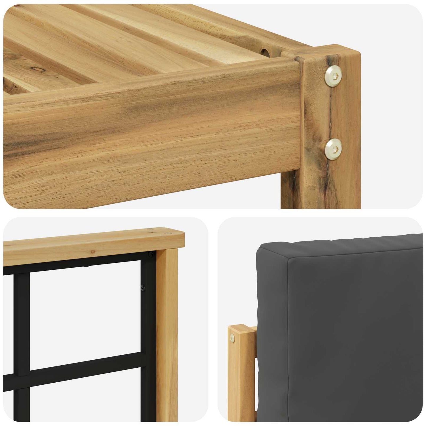 Outdoor-Sofagarnitur 5 stk. Weiß und Anthrazit