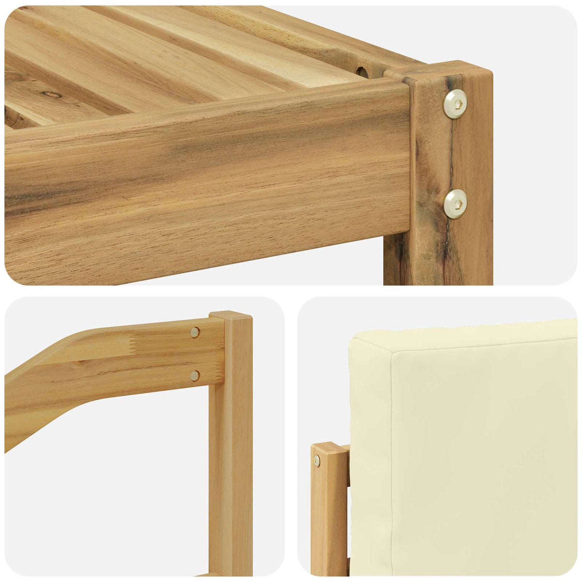 Outdoor-Sofagarnitur 5 stk. Weiß und Creme
