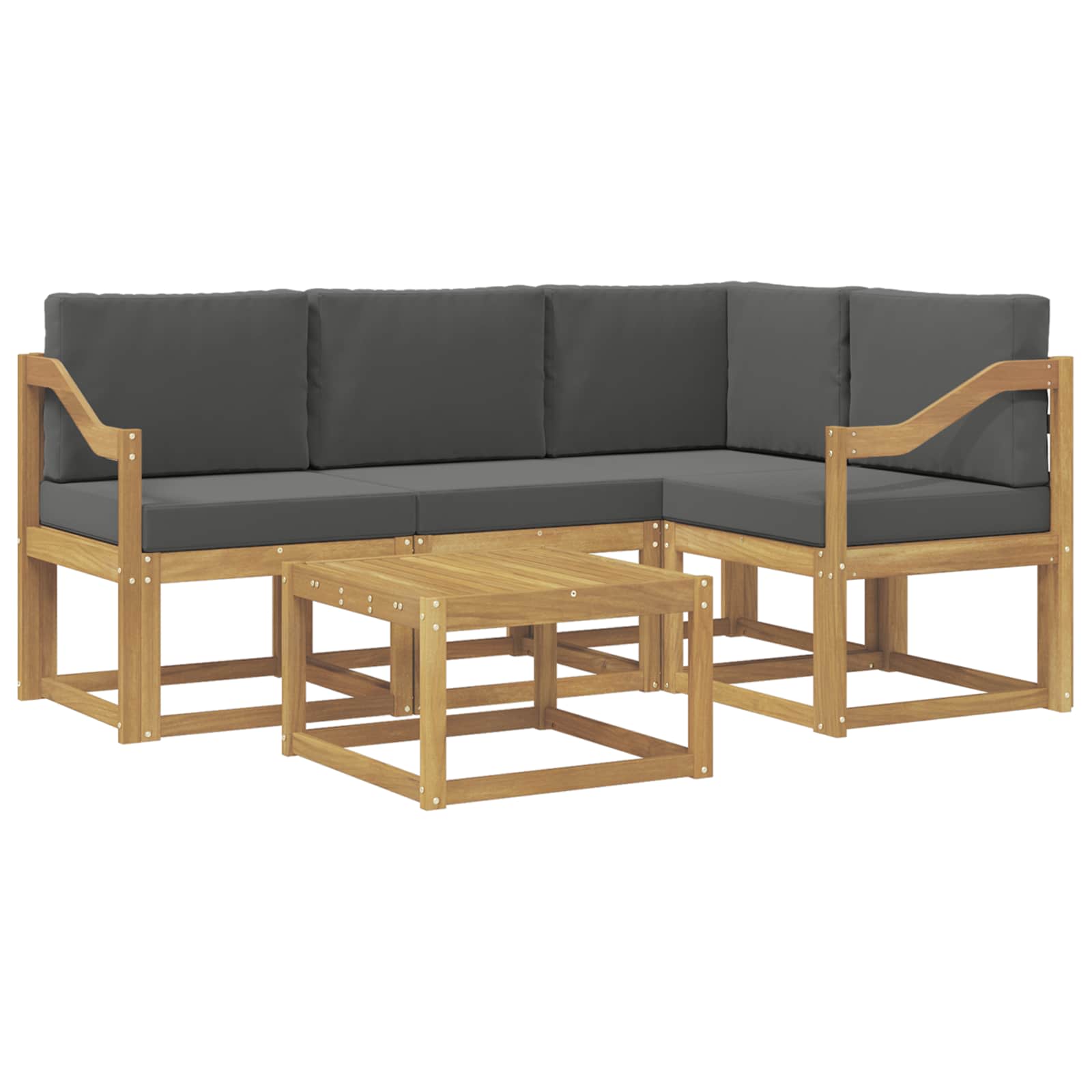 Outdoor-Sofagarnitur 5 stk. Weiß und Anthrazit
