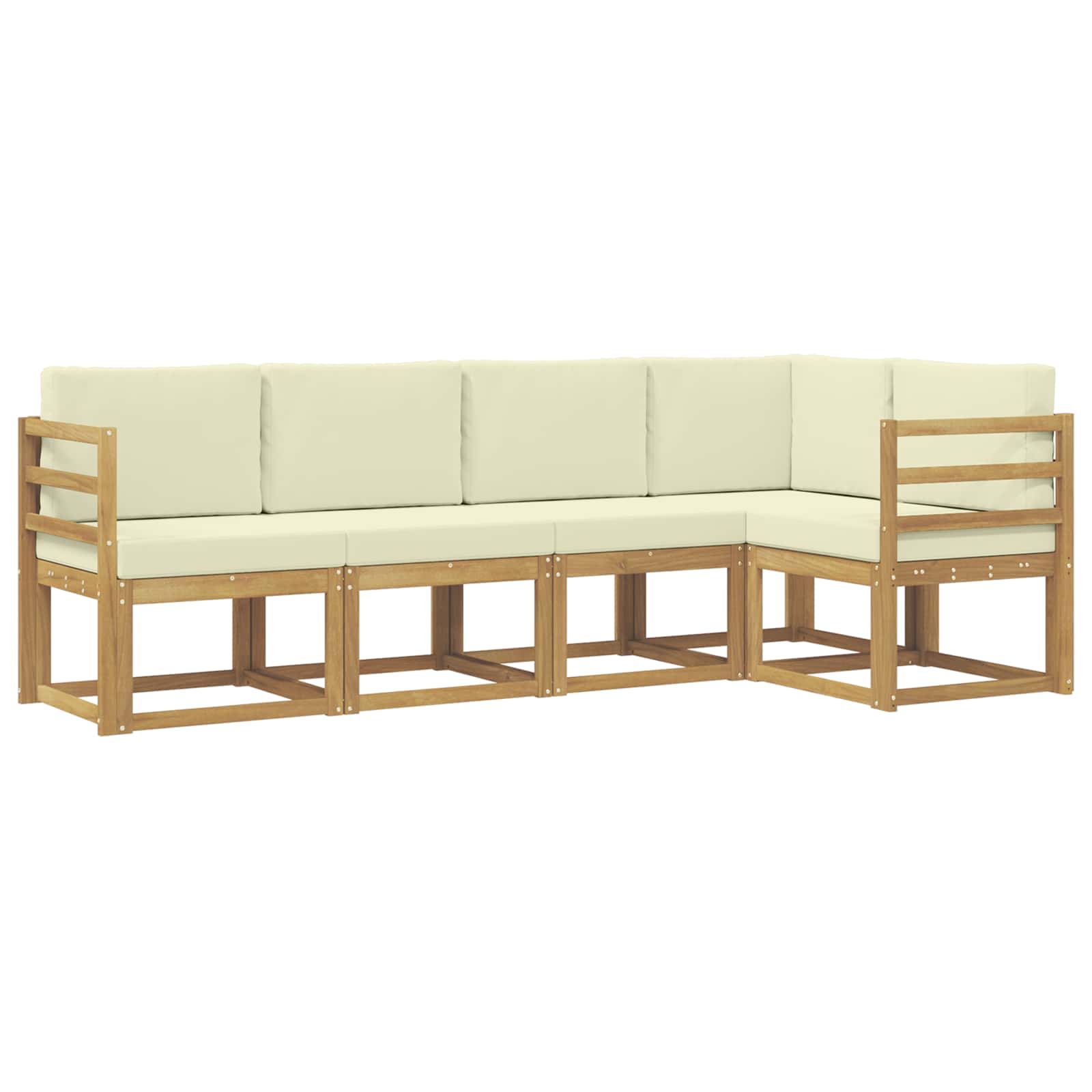 Outdoor-Sofagarnitur 5 stk. Weiß und Creme