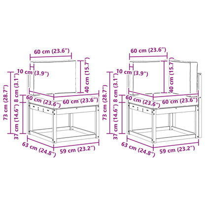 Outdoor-Sofagarnitur 5 stk. Weiß und Creme
