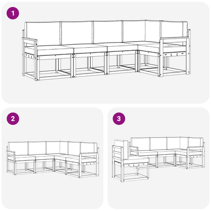 Outdoor-Sofagarnitur 5 stk. Weiß und Creme