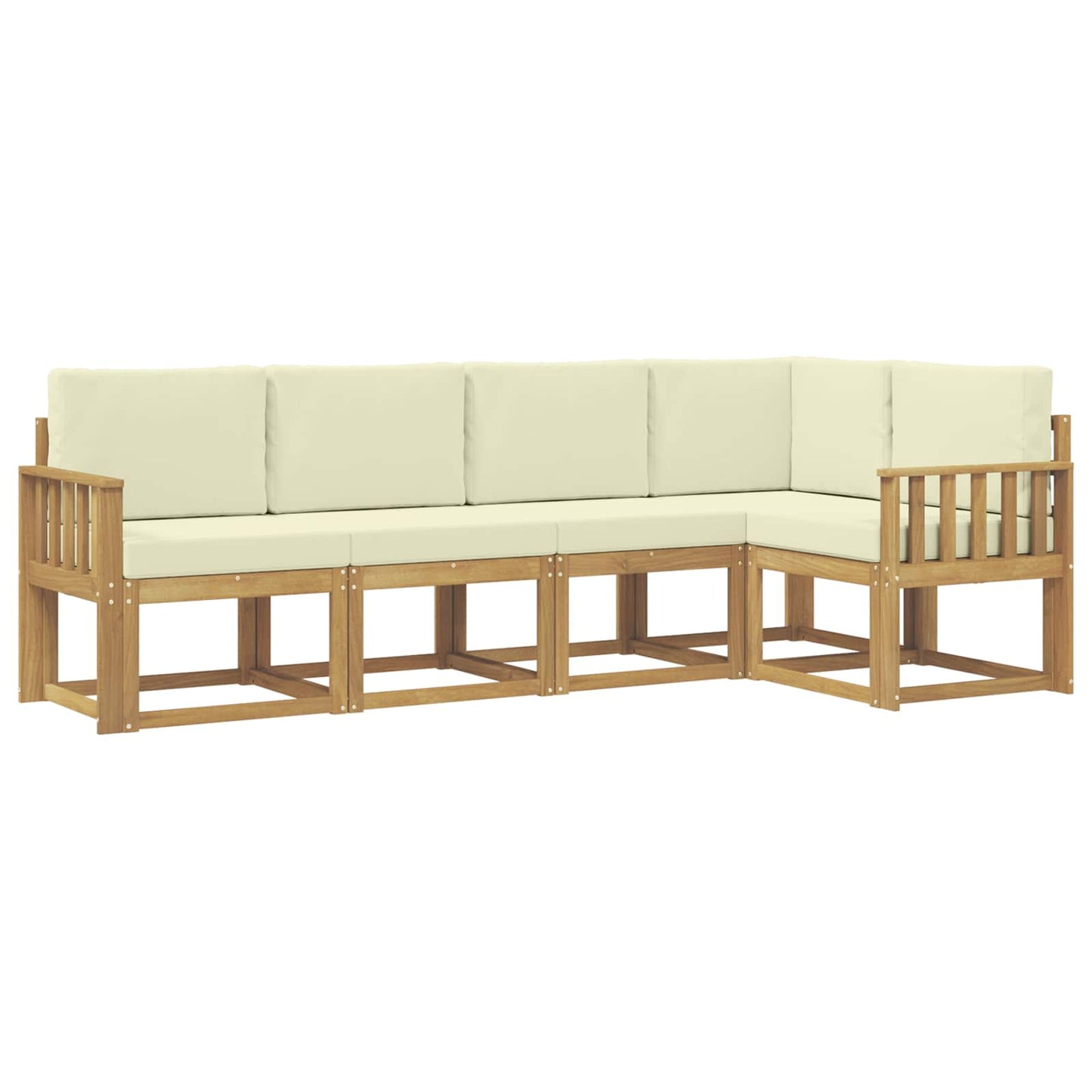 Outdoor-Sofagarnitur 5 stk. Weiß und Creme