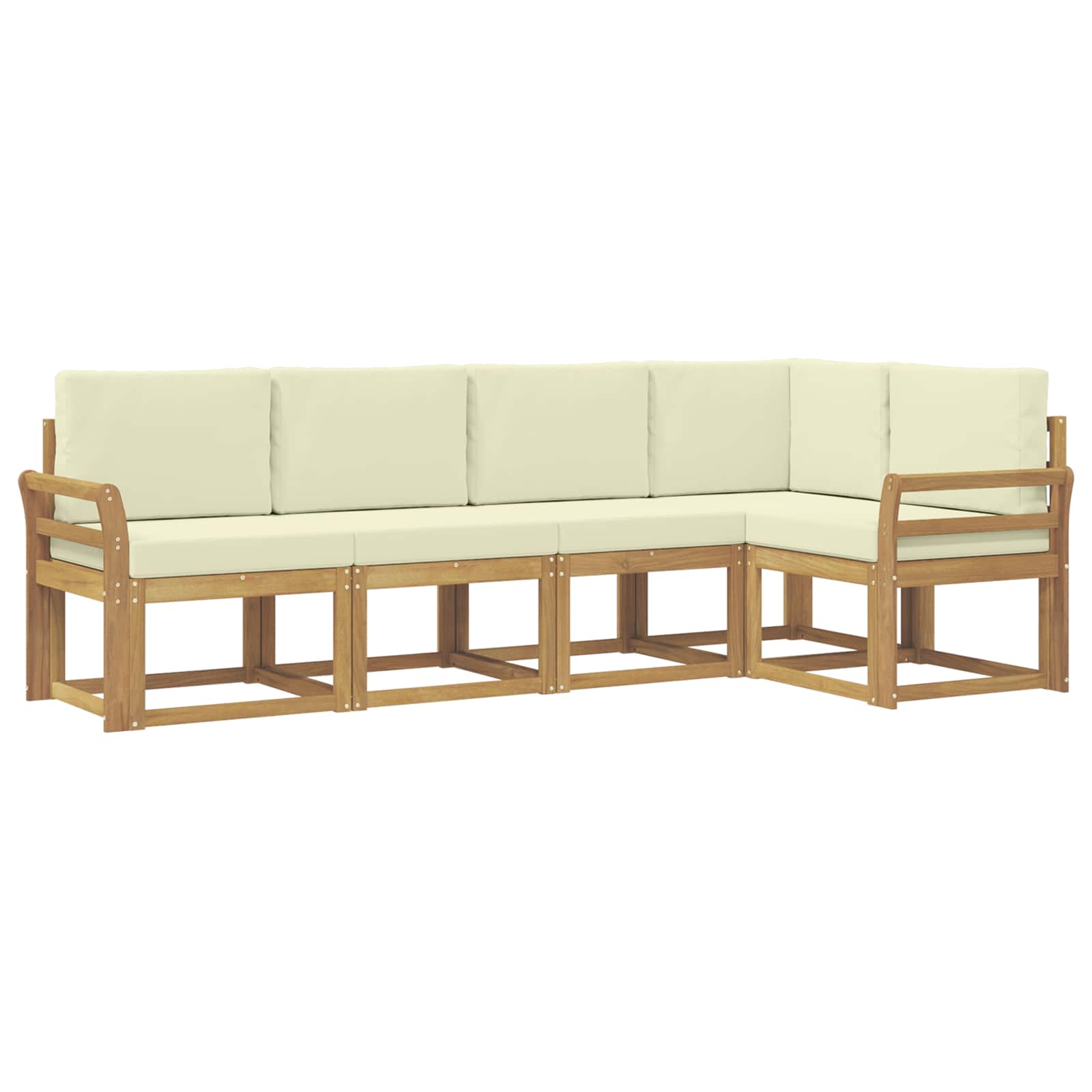 Outdoor-Sofagarnitur 5 stk. Weiß und Creme