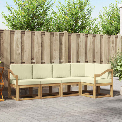 Outdoor-Sofagarnitur 5 stk. Weiß und Creme