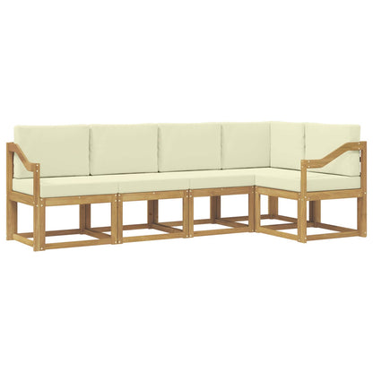 Outdoor-Sofagarnitur 5 stk. Weiß und Creme