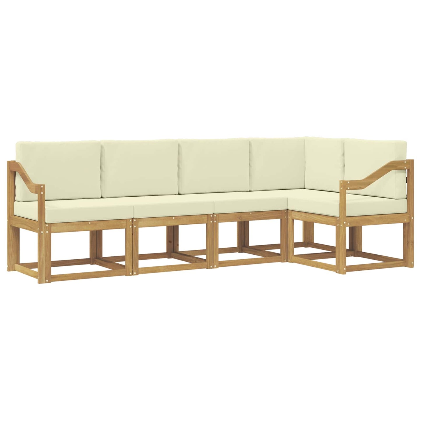 Outdoor-Sofagarnitur 5 stk. Weiß und Creme