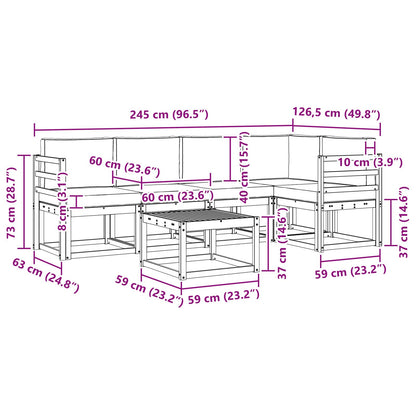 Outdoor-Sofagarnitur 6 stk. Weiß und Creme Massivholz Akazie