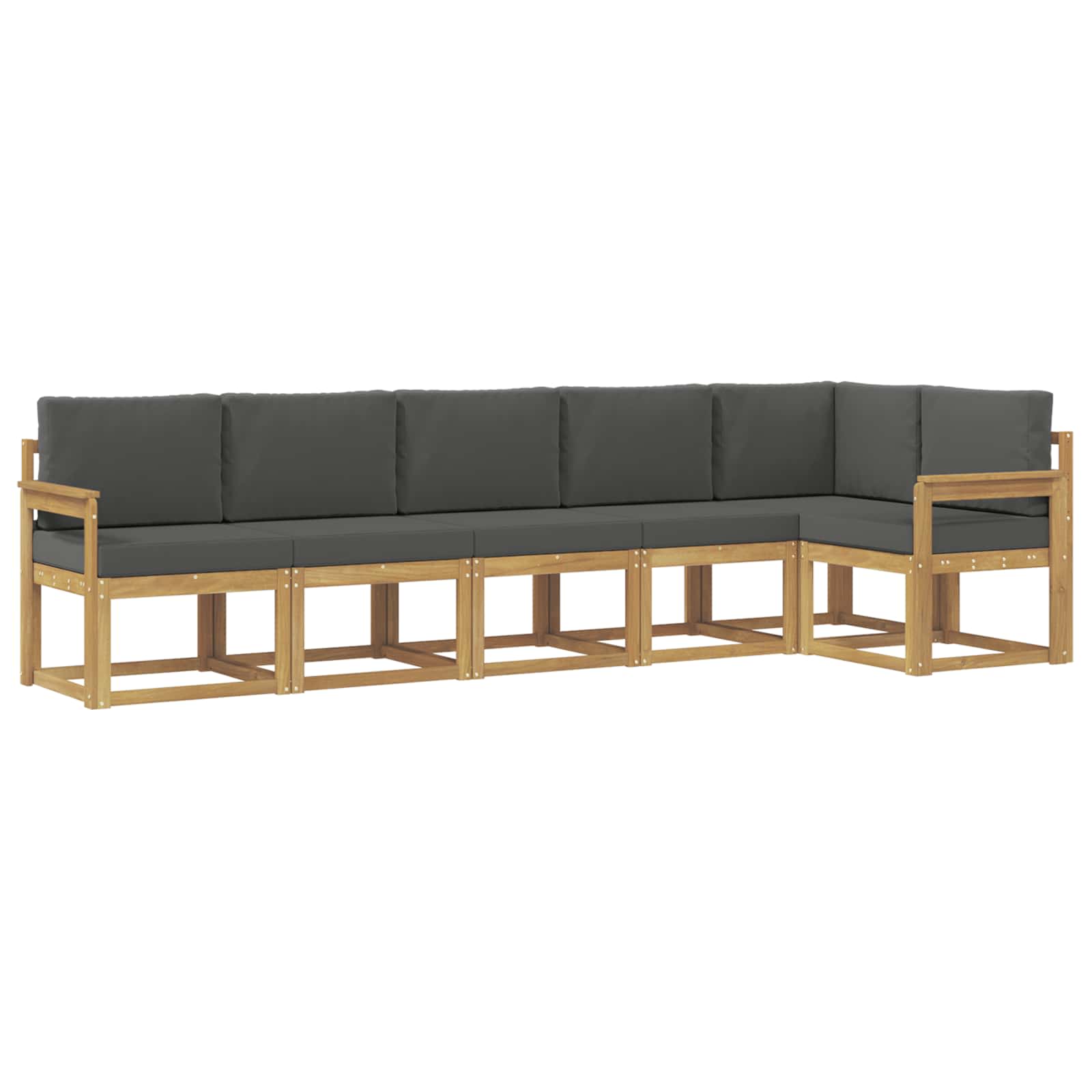 Outdoor-Sofagarnitur 6 stk. Weiß und Anthrazit Polyester
