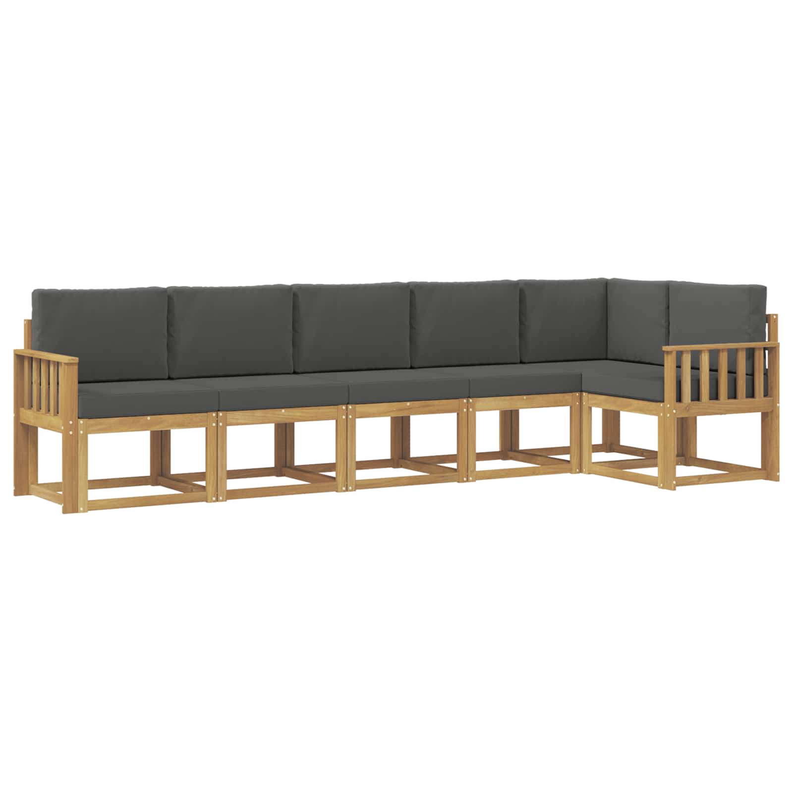 Outdoor-Sofagarnitur 6 stk. Weiß und Anthrazit Polyester
