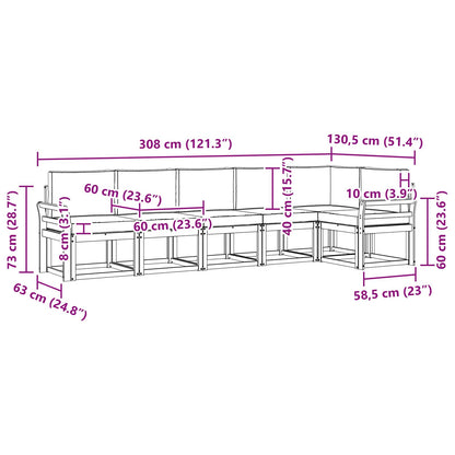 Outdoor-Sofagarnitur 6 stk. Weiß und Creme Polyester