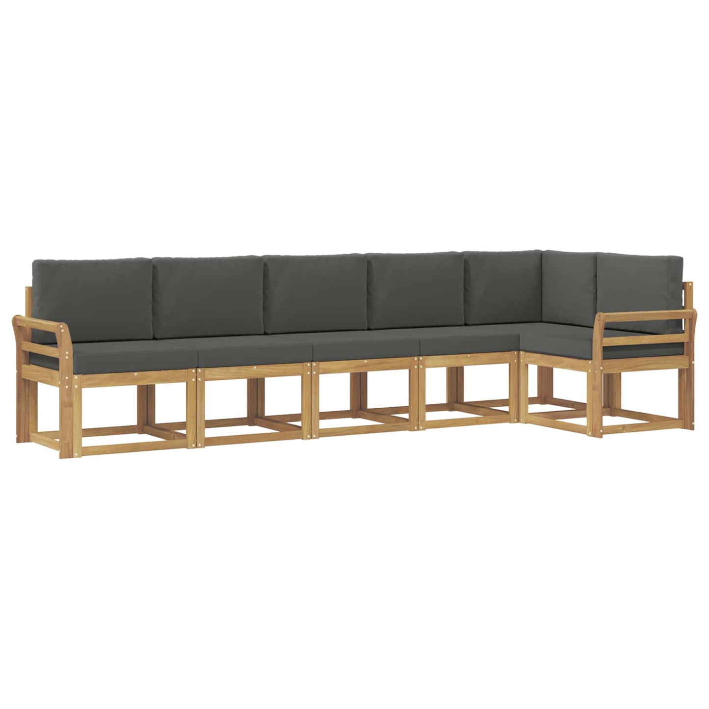 Outdoor-Sofagarnitur 6 stk. Weiß und Anthrazit Polyester