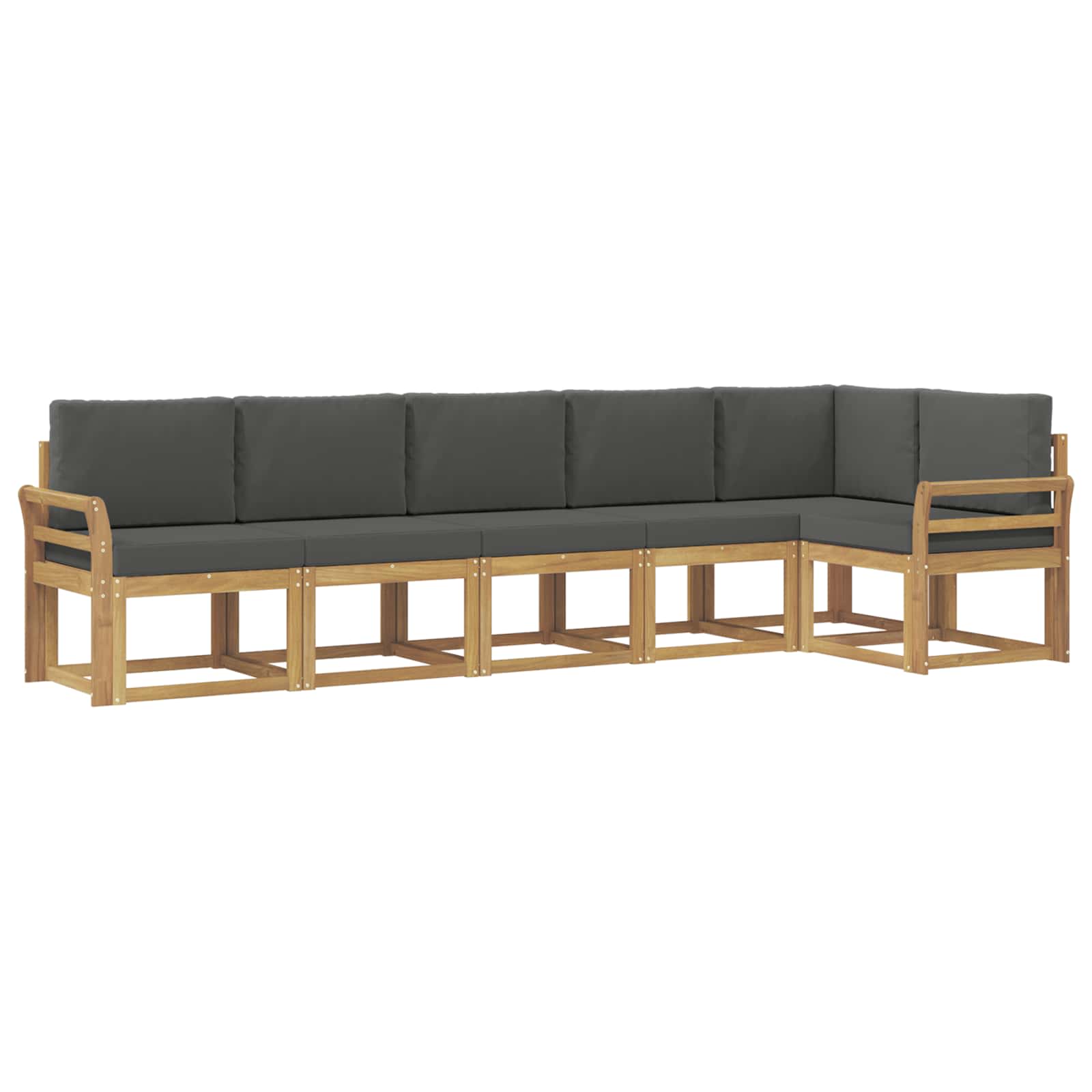 Outdoor-Sofagarnitur 6 stk. Weiß und Anthrazit Polyester