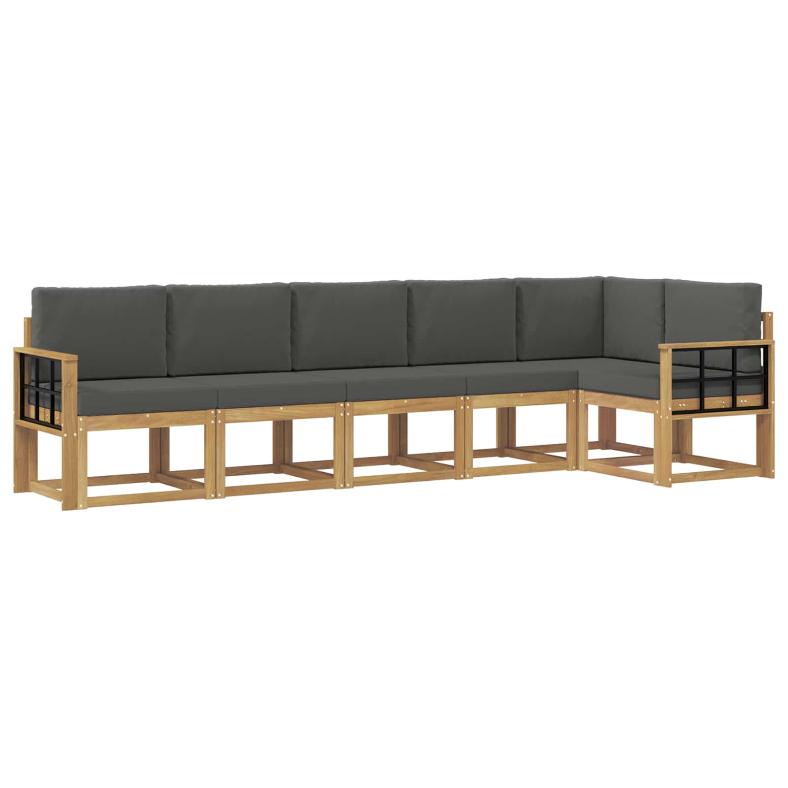 Outdoor-Sofagarnitur 6 stk. Weiß und Anthrazit Polyester
