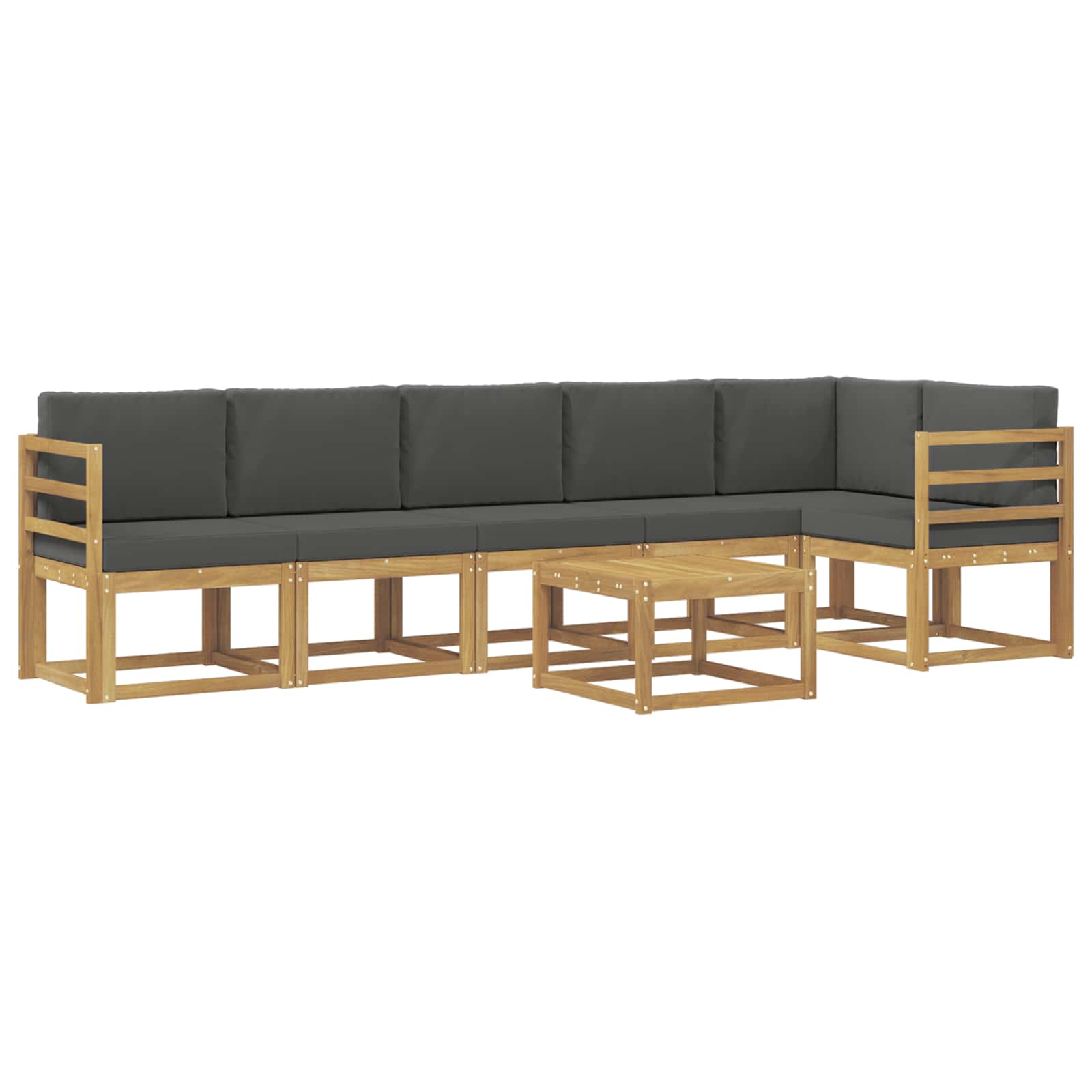 Outdoor-Sofagarnitur 7 stk. Weiß und Anthrazit Polyester