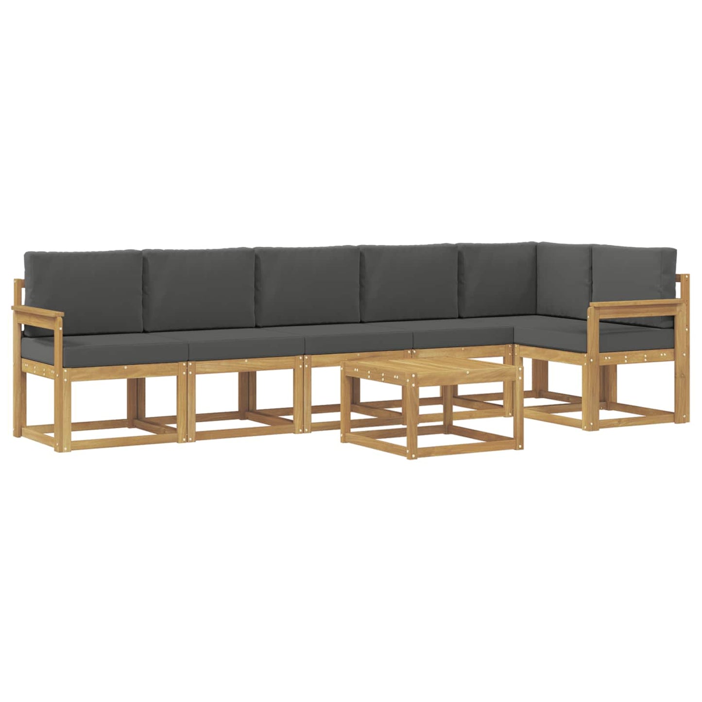 Outdoor-Sofagarnitur 7 stk. Weiß und Anthrazit Polyester